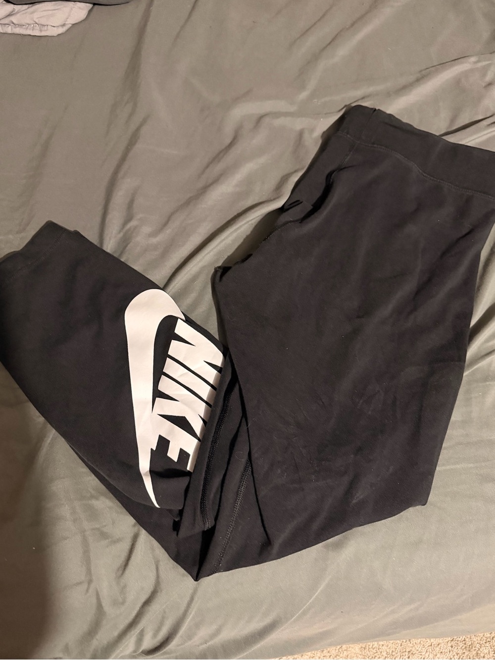 Nike Black Leggings with White Swoosh Logo